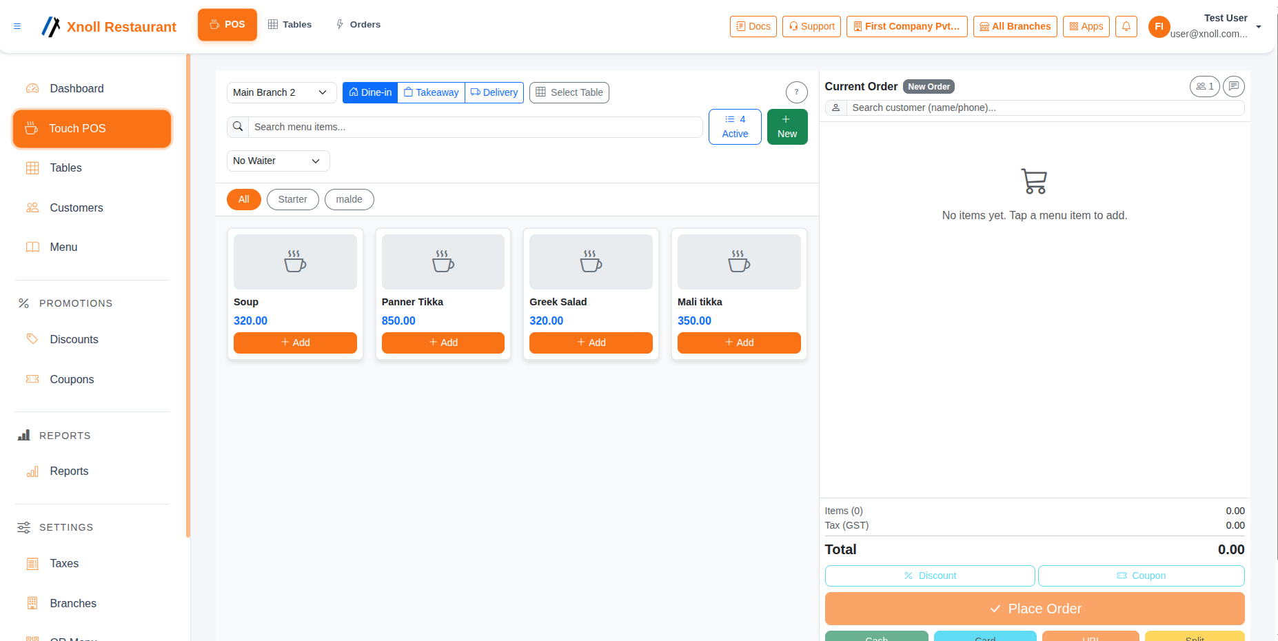 Point of Sale (POS) - Xnoll Restaurant Cloud App